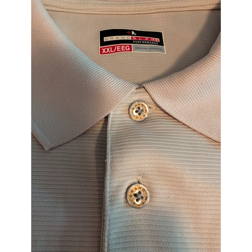 Men's Polo Golf Shirt Grand Slam Size XXL Beige Short Sleeve